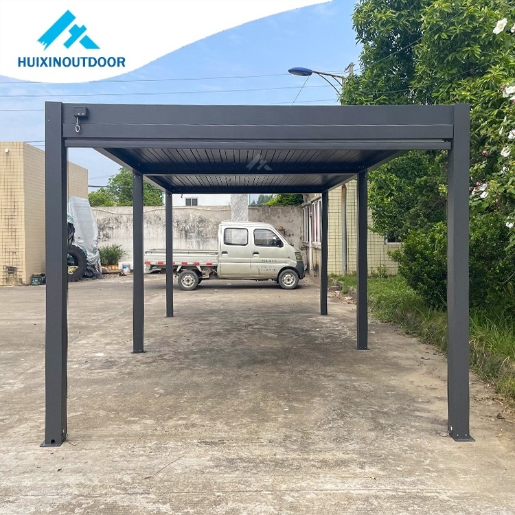 Factory Price Motorized Waterproof Canopy Pergola Motorized Louvered Roof Aluminum Pergola Bioclimate Roof Top Window Pergola