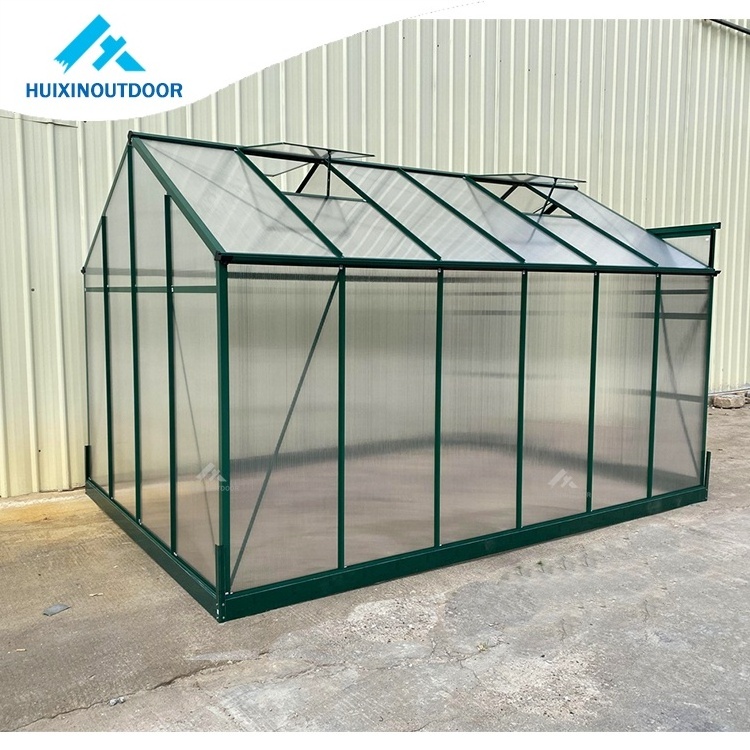 DIY aluminium frame cover garden greenhouse for plant HX65 Outdoor Garden Aluminum Green House Metal Potting Shed Greenhouse