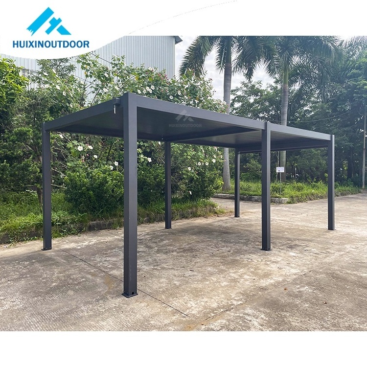 Factory Price Motorized Waterproof Canopy Pergola Motorized Louvered Roof Aluminum Pergola Bioclimate Roof Top Window Pergola