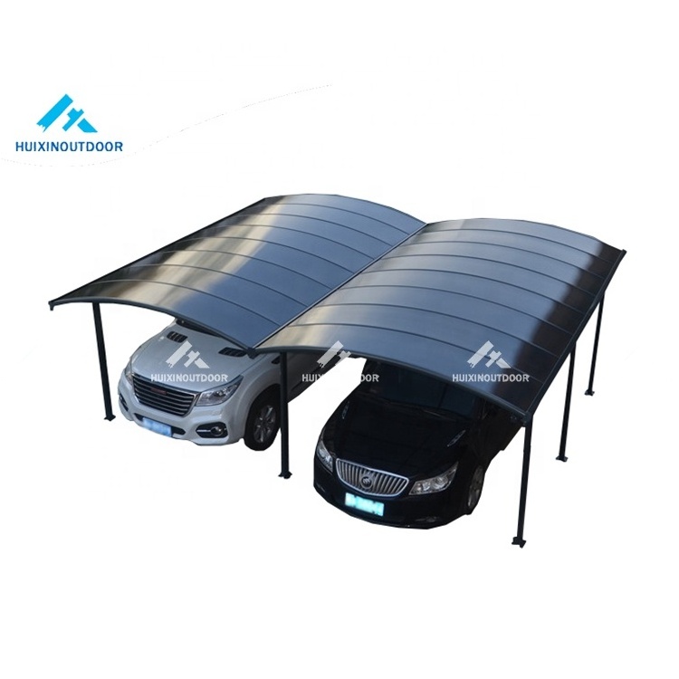 Double metal alu 2 post parking garages grey winter customized car ports and shelters carport Pc Double Type Carport canopy