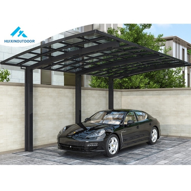 Metal snow shade garages canopy aluminium Single Slope Carport Car Parking Aluminium Canopy With Polycarbonate Sheet Roof