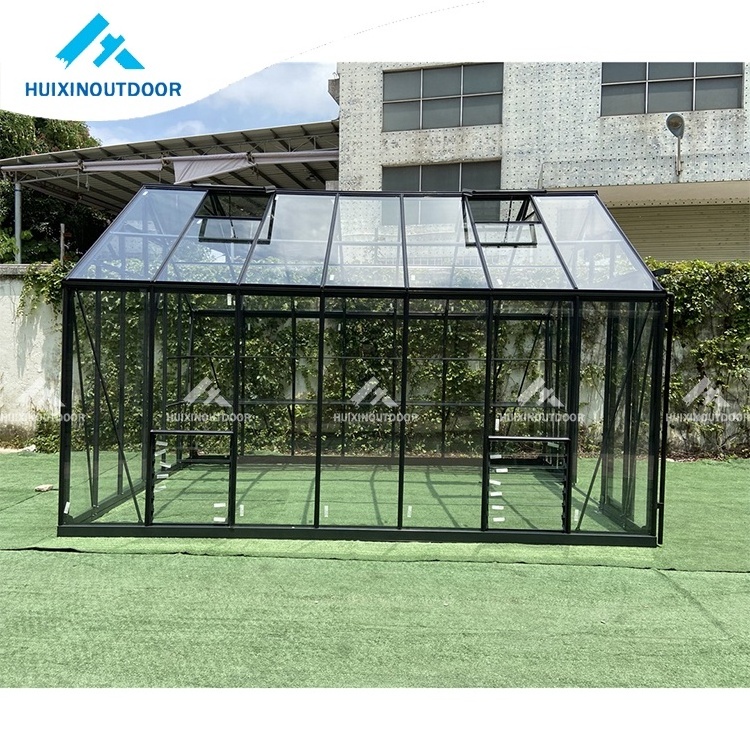 Victorian commercial glass garden greenhouse backyard mini glasshouse outdoor metal aluminum frame green house used for sale