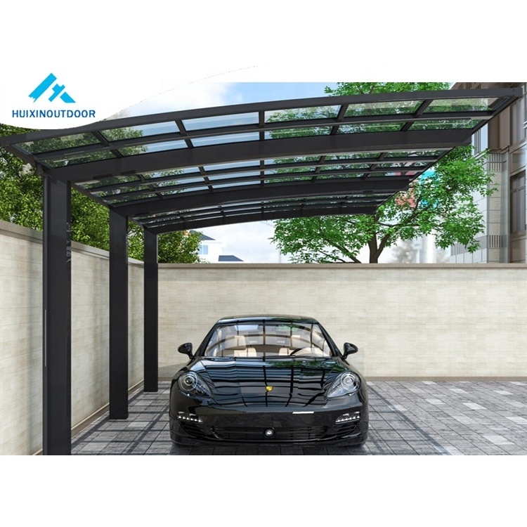 Metal snow shade garages canopy aluminium Single Slope Carport Car Parking Aluminium Canopy With Polycarbonate Sheet Roof