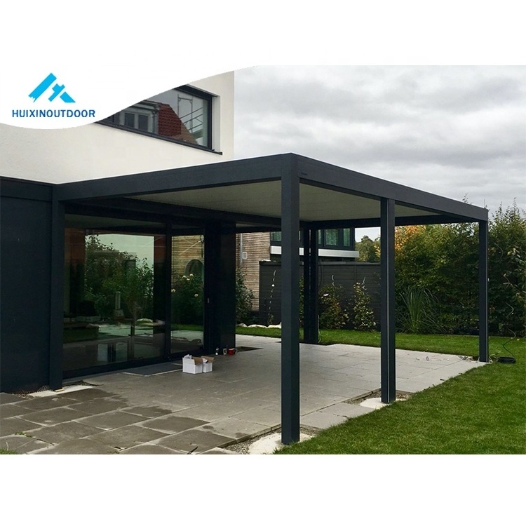 Backyard Patio Gazebo Para Garden Pavilion White Louvre Canada Modern Aluminium Pergola Waterproof Motorized Garden Gazebo