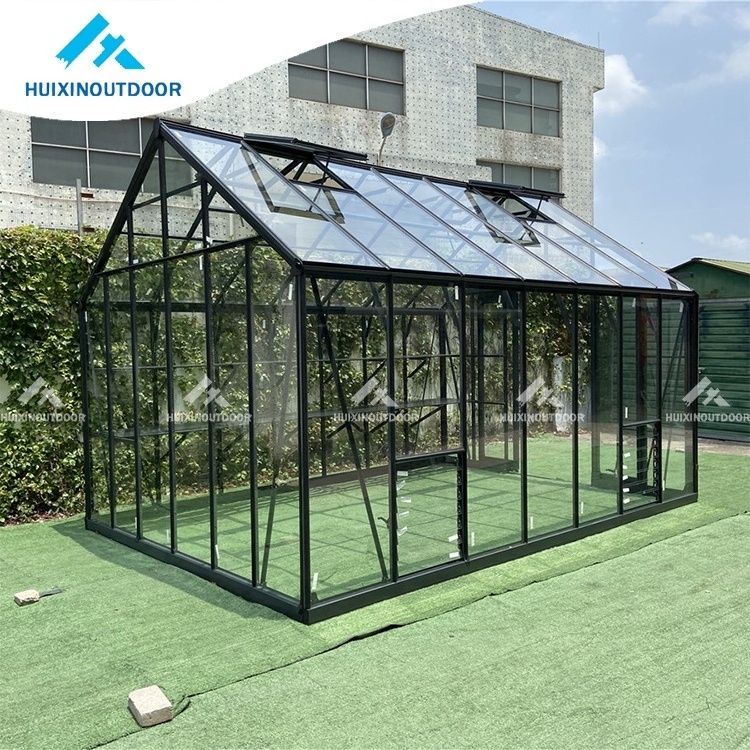 Victorian commercial glass garden greenhouse backyard mini glasshouse outdoor metal aluminum frame green house used for sale