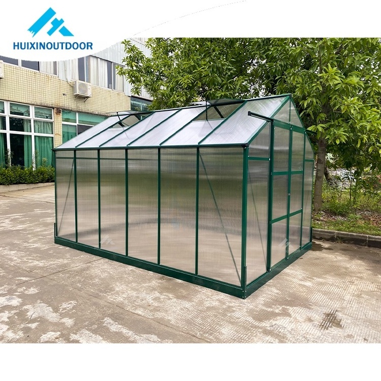 DIY aluminium frame cover garden greenhouse for plant HX65 Outdoor Garden Aluminum Green House Metal Potting Shed Greenhouse