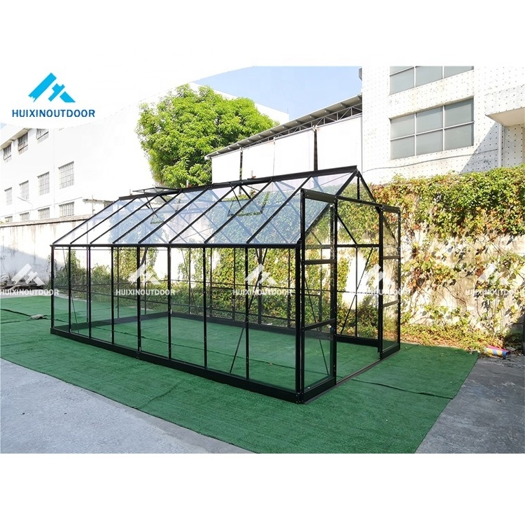 Modular prefab glass house poly green house tunnel automation sun room glass house outdoor prefab greenhouse