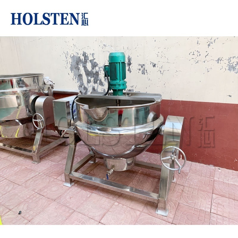 50L- 600L industrial jacketed kettle with agitator sanitary porridge soup boiler mixing cooking jacketed kettle