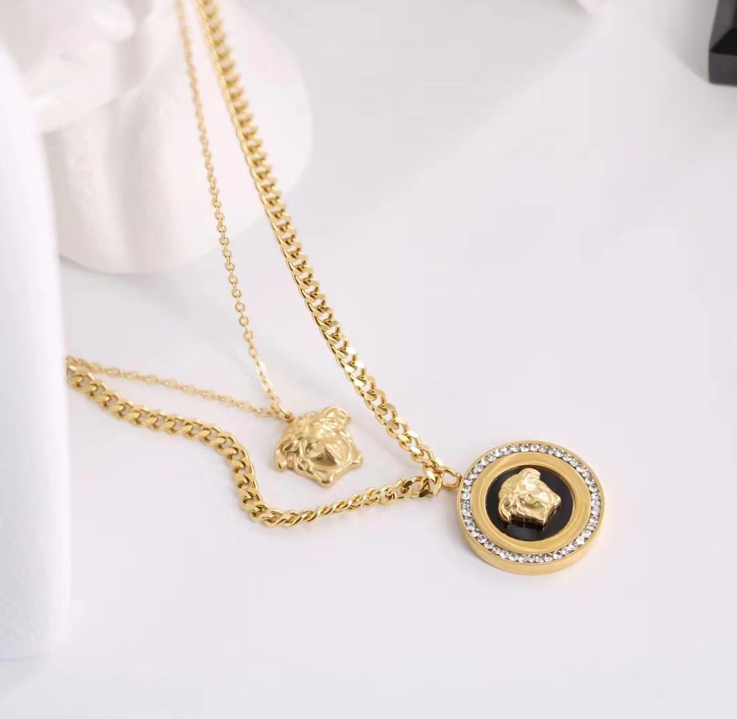 New Arrival Stainless Steel Designer Inspired Jewelry Popular Famous Brands Layered Necklace for Women