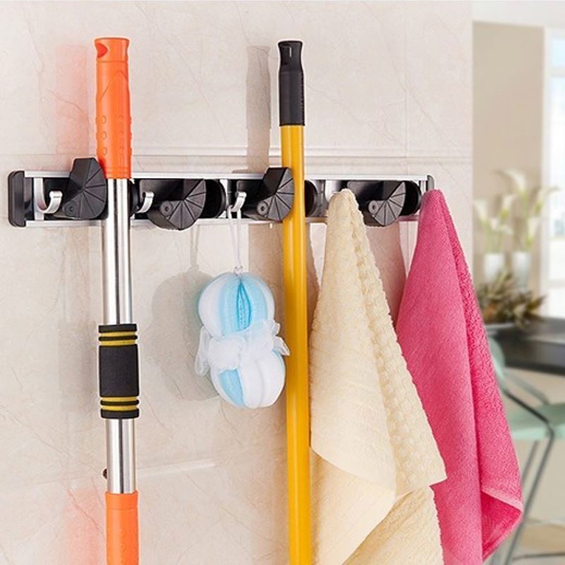 Garden Tool Storage Mop and Broom Holder Wall Organization for the Home Plastic Hanger for Closet Garage Organizer