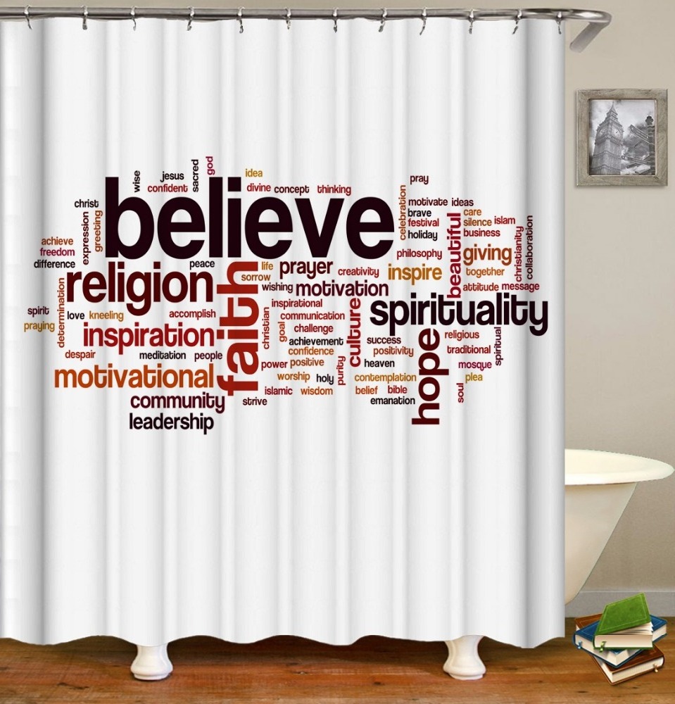 72 x 72 Inch Shower Curtain,Bible Verse Scripture Quotes Proverbs Waterproof Polyester Fabric Decorative Bathroom Bath Curtains