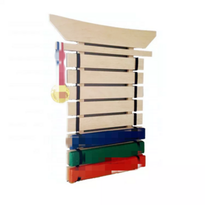 Factory Custom Wood Wall Mounted Taekwondo Belt Display Martial Arts Belt Karate Belt Display Rack