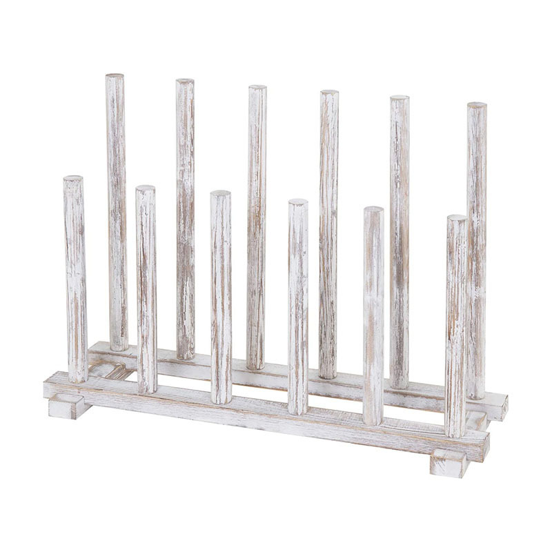 Whitewashed Wood Tall Boots Holder Inverter Rack Organizer