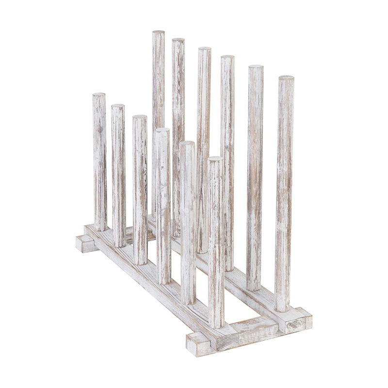 Whitewashed Wood Tall Boots Holder Inverter Rack Organizer