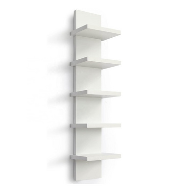 White Vertical Floating Shelf-Narrow Decorative Wall Mount Modern Wall Decor Shelves for Bedrooms