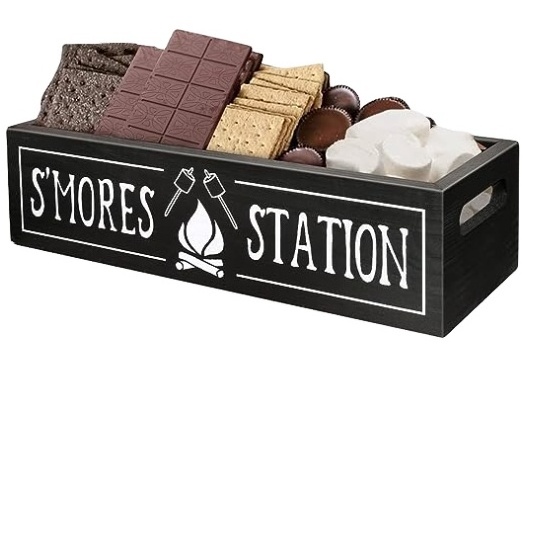 Verified Supplier Custom Kitchen Smores Bar Caddy Smores Maker Box and Serving Tray Smores Accessories Organizer