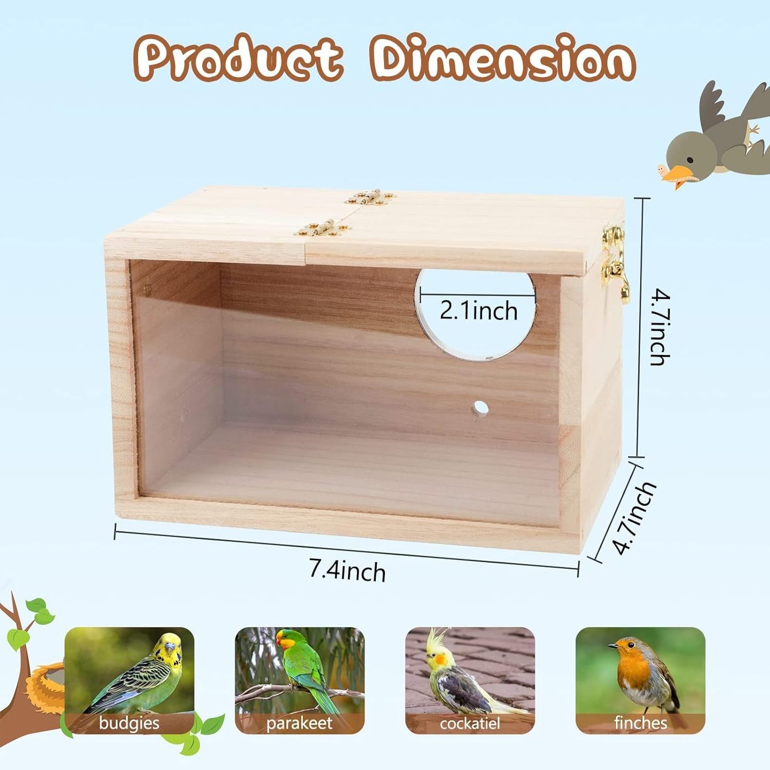 parrot nest outdoor bird house cage breeding box wood bird nest