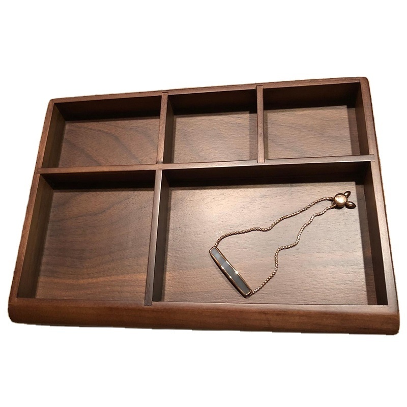 Fashion solid wood porch desk sundry coffee table office key storage box, jewelry cosmetics stationery organizer tray