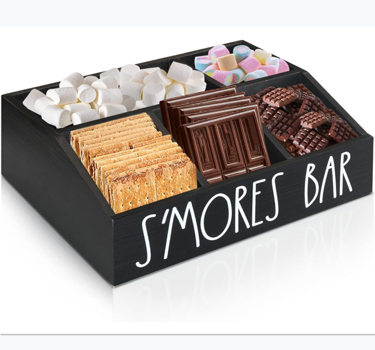 Verified Supplier Custom Kitchen Smores Bar Caddy Smores Maker Box and Serving Tray Smores Accessories Organizer