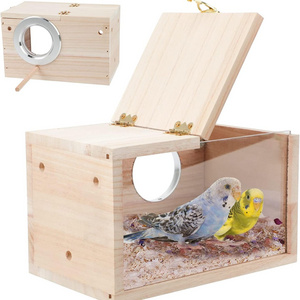 parrot nest outdoor bird house cage breeding box wood bird nest