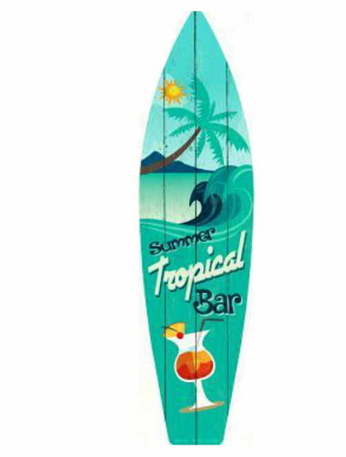 Surfboard Wall Art Decor Tiki Bar Surfboard Sign Margarita Surfboard Sign