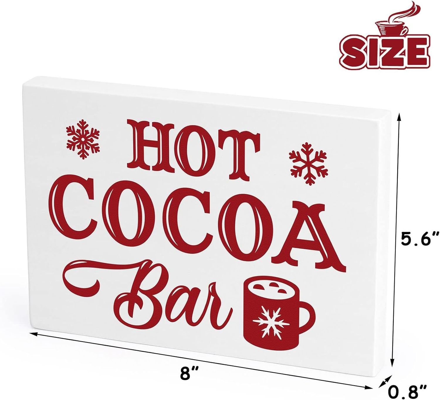 Hot Cocoa Station Sign Hot Chocolate Bar Sign Wood Rustic Coffee Table Decor Winter Party Farmhouse Christmas Tiered Tray Decor