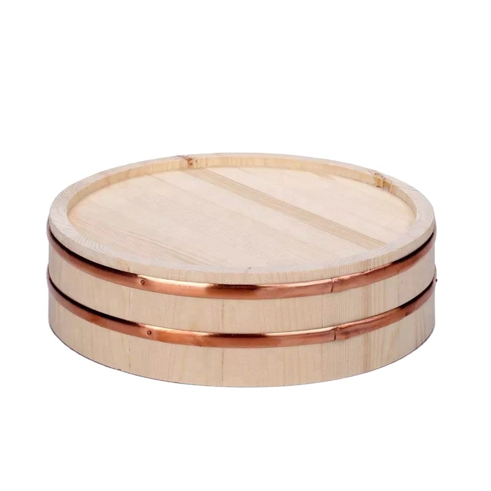 Japanese and Korean traditional wooden sushi rice tub rice bucket