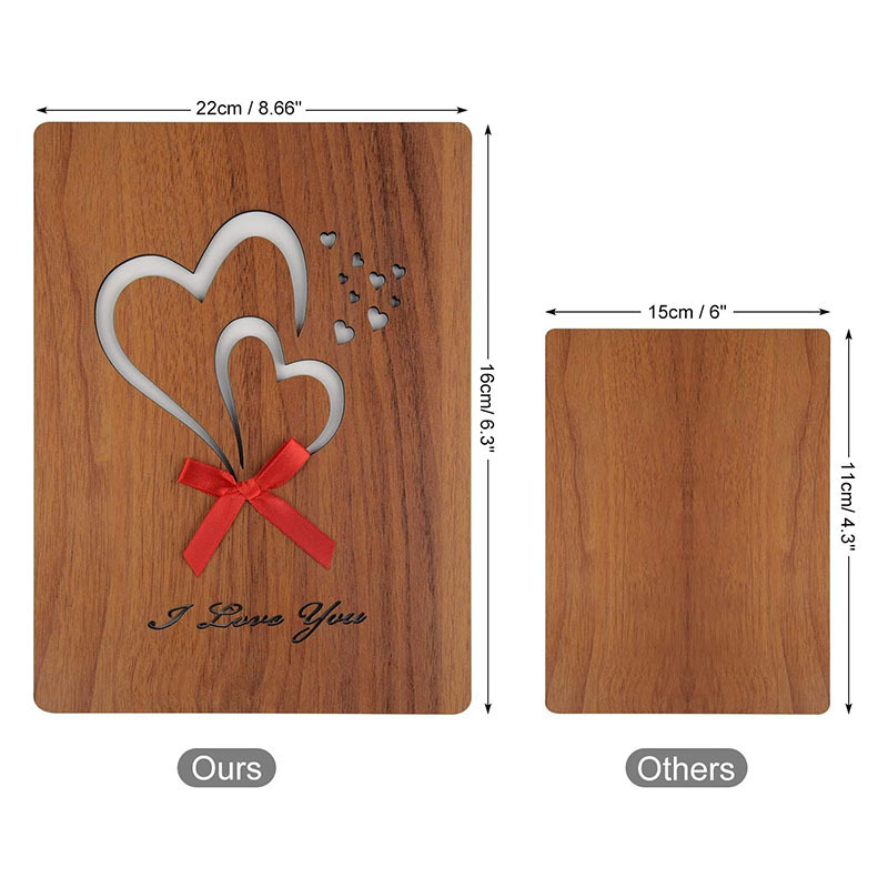 Anniversary Birthday Weddings Wood Love Greeting Card for Gift