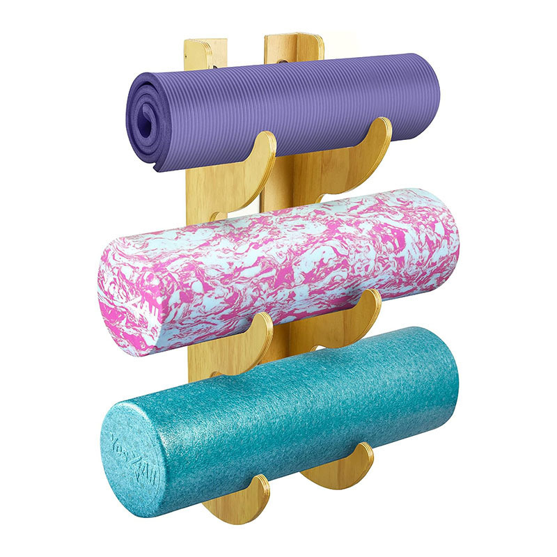 Half/Round PE Foam Roller Yoga Mat Bamboo Organizer