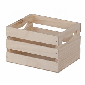 Cheap mini unfinished wooden crates nesting decorative storage crates storage bin