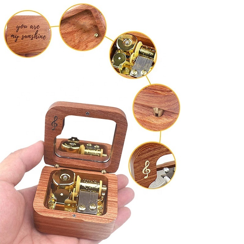 Premium Quality Music Boxes Wood Laser Engraved Vintage Cute Boxes