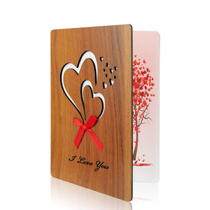 Anniversary Birthday Weddings Wood Love Greeting Card for Gift