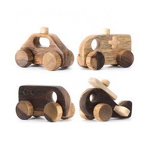 Wooden Cars Vehicle Set for Toddler Handmade Toy Vehicle Playsets