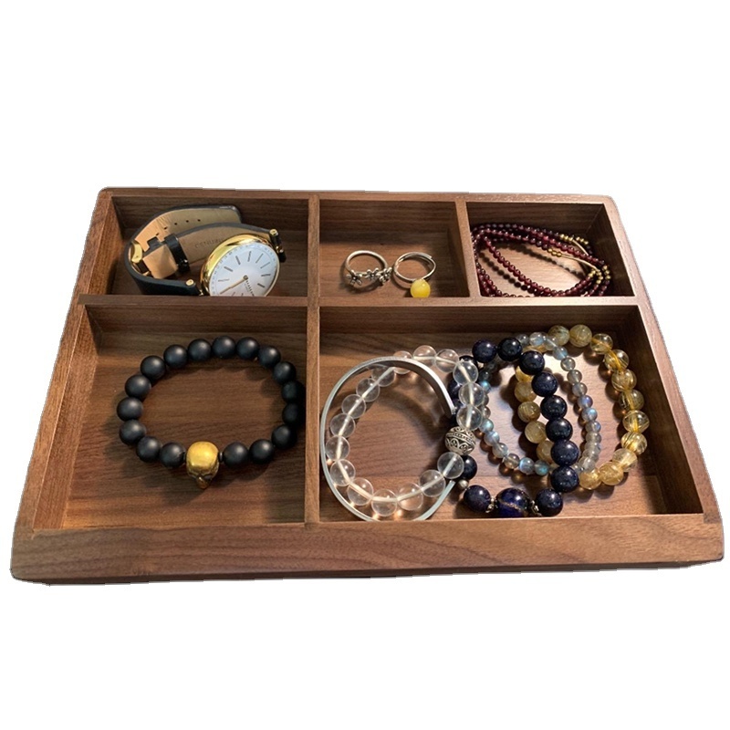 Fashion solid wood porch desk sundry coffee table office key storage box, jewelry cosmetics stationery organizer tray