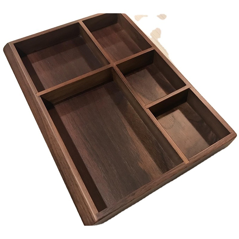 Fashion solid wood porch desk sundry coffee table office key storage box, jewelry cosmetics stationery organizer tray