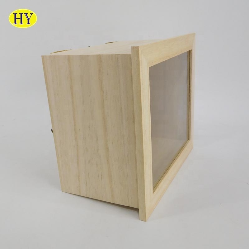 Shadow Box Frames Led Shadow Box Wholesale Custom Wall Hanging Wooden HY Wooden with Light Paulownia Wood Eco-friendly Natural