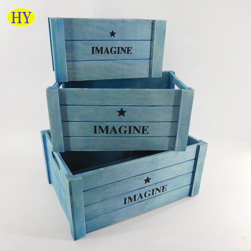 Cheap custom plywood wood storage crates wooden picnic basket wine vegetable fruit crates for sale