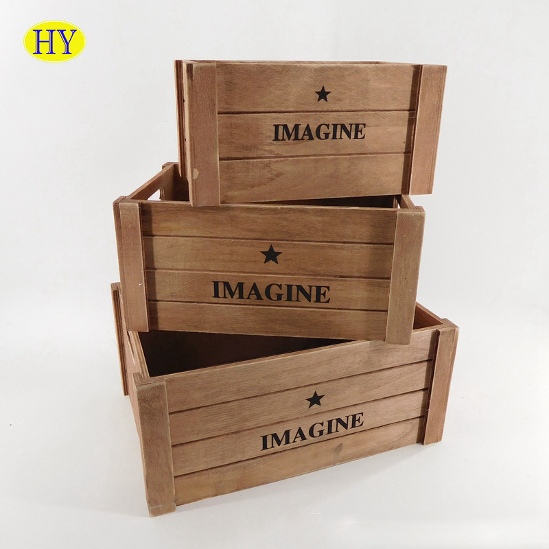 Cheap custom plywood wood storage crates wooden picnic basket wine vegetable fruit crates for sale