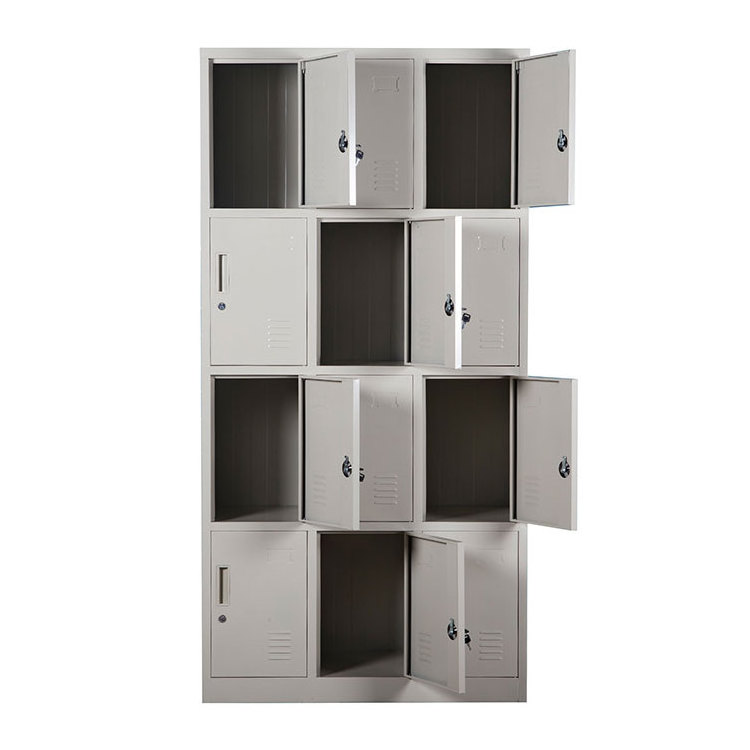 Armarios de acero 12 Door Compartment Metal Locker Wardrobe Steel Storage Cabinet Staff GYM Locker Or School Locker Cabinet