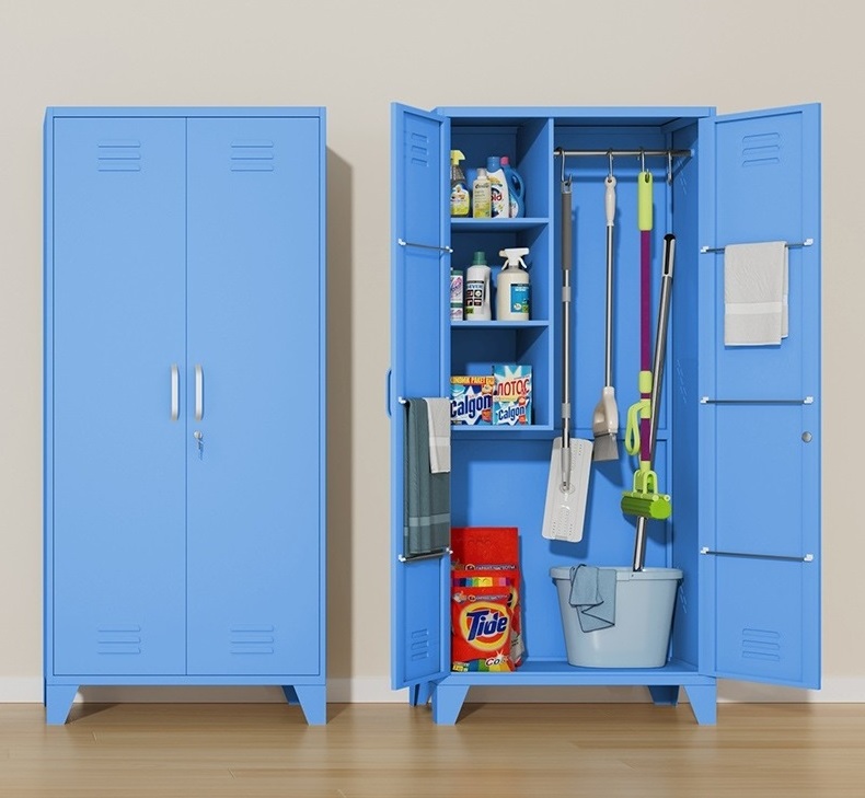 Luoyang huiyang broom storage cabinet metal cleaning tool cabinet lemari alat kebersihan