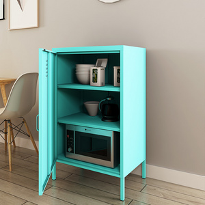 HUIYANG tall 2 doors accent table mint blue color metal storage cabinet with adjustable 3 pcs shelves steel cabinet