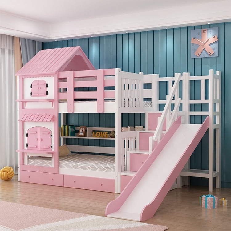 bedroom furniture new design 2022 customized wholesale modern colorful kids wood bed