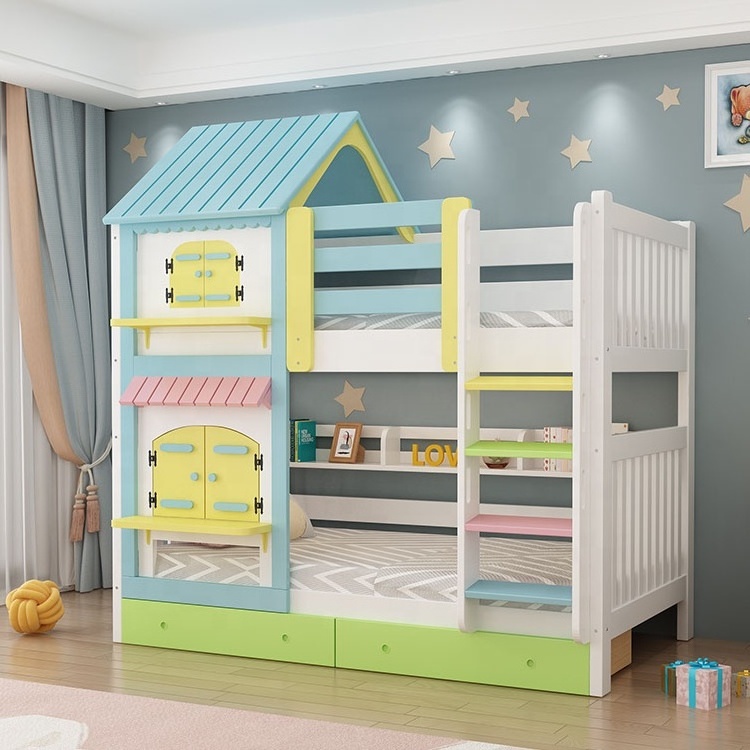 bedroom furniture new design 2022 customized wholesale modern colorful kids wood bed