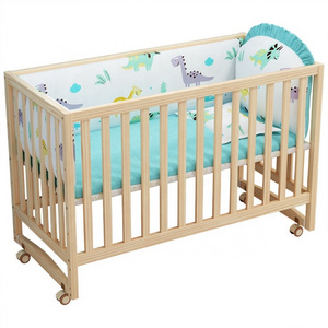 new design 2022 customized wholesale modern natural baby wooden crib bed furniture