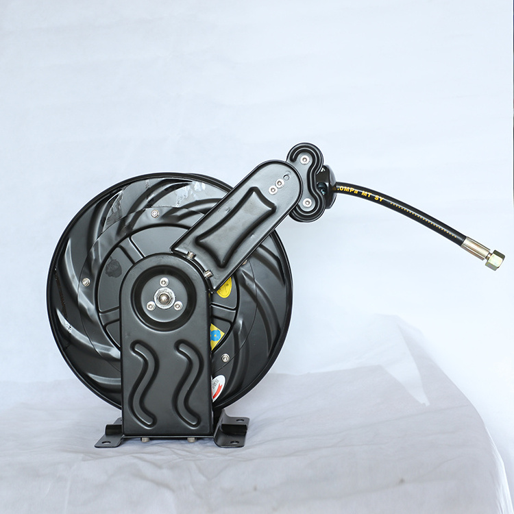 Metal Hose Reel for Car Wash Hydraulic Hose Reel High Pressure Water Retractable Portable Stainless Steel 10M/15M 3/8