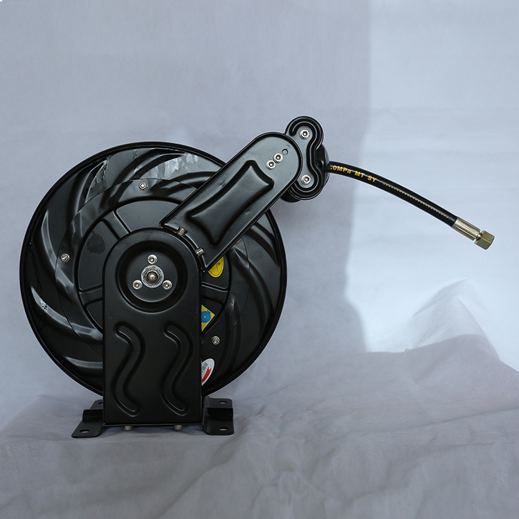 Metal Hose Reel for Car Wash Hydraulic Hose Reel High Pressure Water Retractable Portable Stainless Steel 10M/15M 3/8