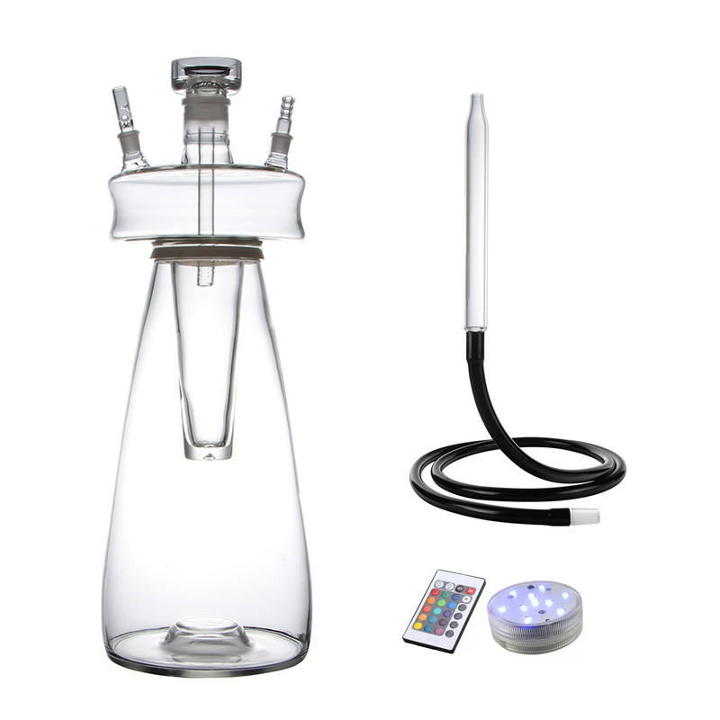 Smoke Party UFO Tobacco Tube Silicone Smoking Hookah Shisha Glass Water Pipes Bubbler With Big Vase Stand