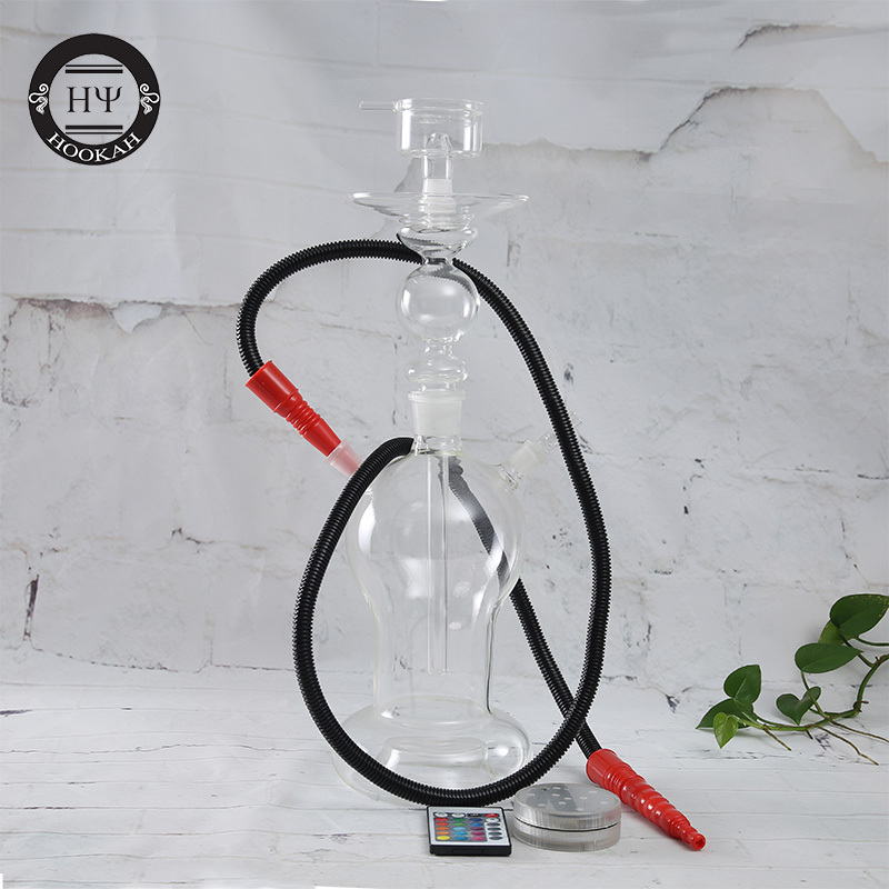 New design clear glass led hookah shisha set hookah flavor with Luggage packing