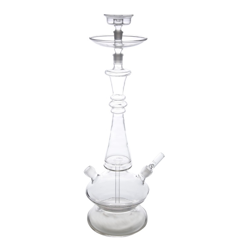 3 Rings Design Transparent Glass Pipes Smoking Led Hookah Shisha For Chicha Lounge Bar