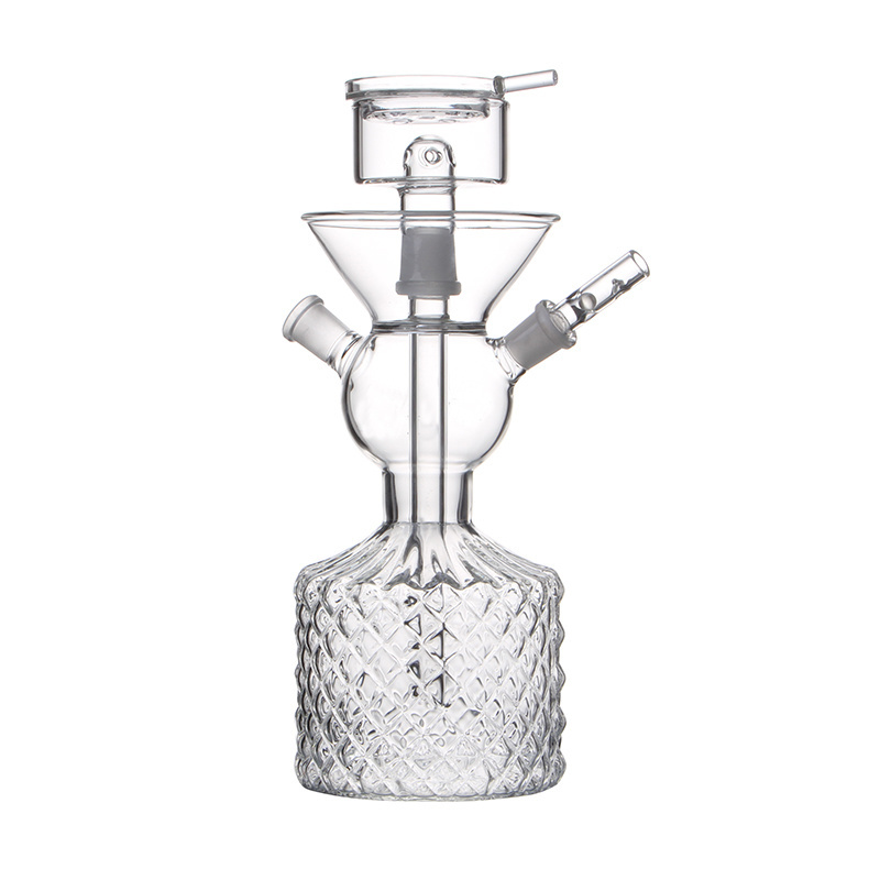 Golden Glass Pineapple Design LED Hookah Hookah with Travel Lock Leather Bag - Popular in America,